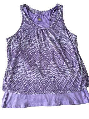 Kiwi Kate Purple Chevron Layered Tank Top